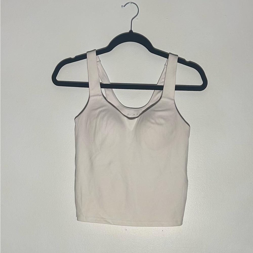 White Athletic Crop Tank Top